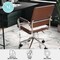 Martha Stewart Piper Upholstered Office Chair in Saddle Brown/Polished Nickel CH-220921-2-BR-MS - alternate 4